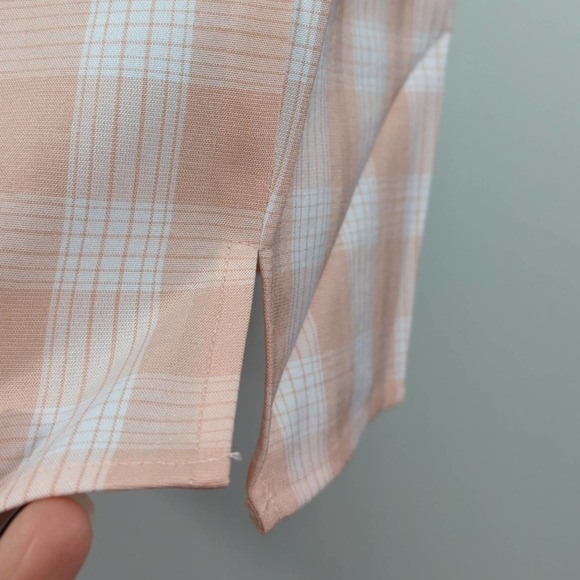 NWT | BP. Square Neck Strappy Coral & White Gingham Dress - Picture 5 of 11